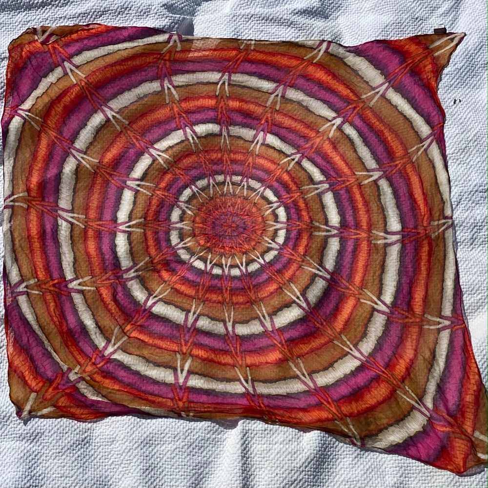 Groovy Boho Echo Rayon Square Scarf, 43"X43". *P1058